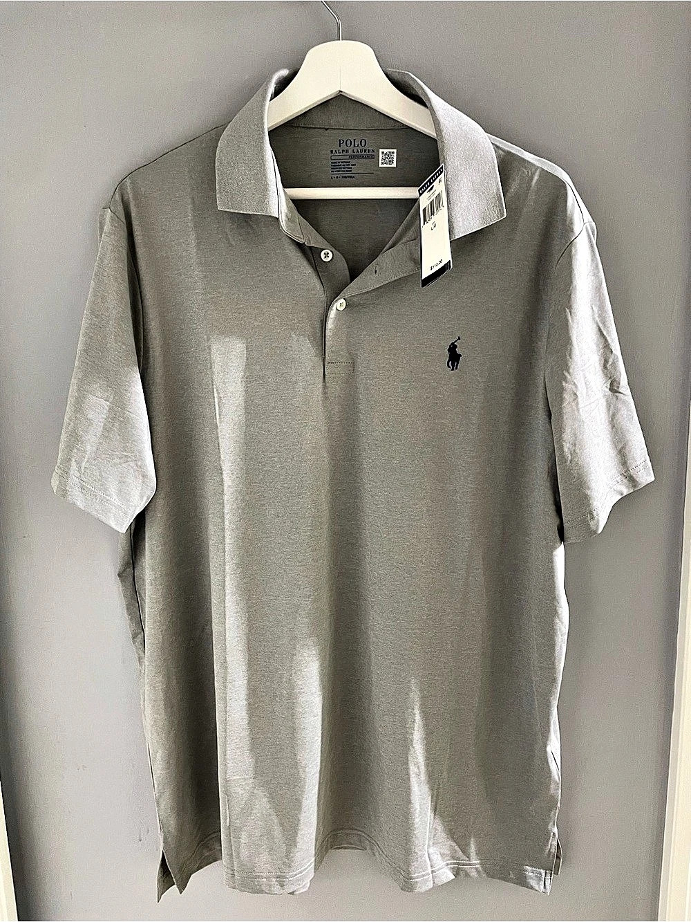Polo Ralph Lauren Classic Fit Mesh Polo Shirt Gray Large